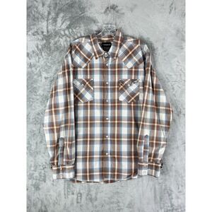 Vintage Y2K No Boundaries Pearl Snap Shirt Mens XL‎ Plaid Cowboy Western Rodeo